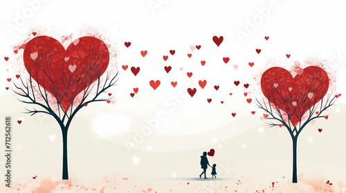 Romantic Valentines Day Card Vector Illustration on Isolated Background with Copy-Space for Text or Promotional Content. Perfect for Celebrating Love and Romance.