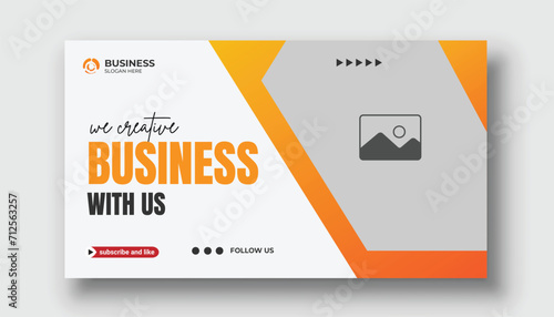 Corporate YouTube video thumbnail web banner template.	