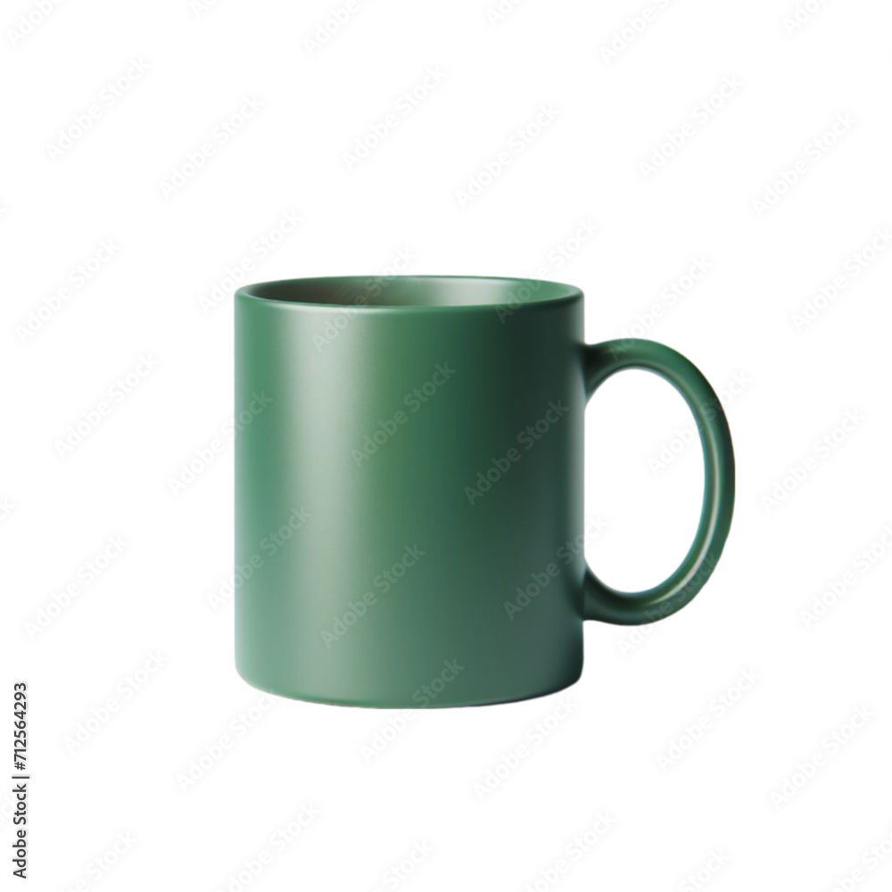 Green Coffee Mug Mockup SVG On Transparent Background Generative AI. Green Coffee Mug Mockup SVG On Transparent Background Generative AI.
