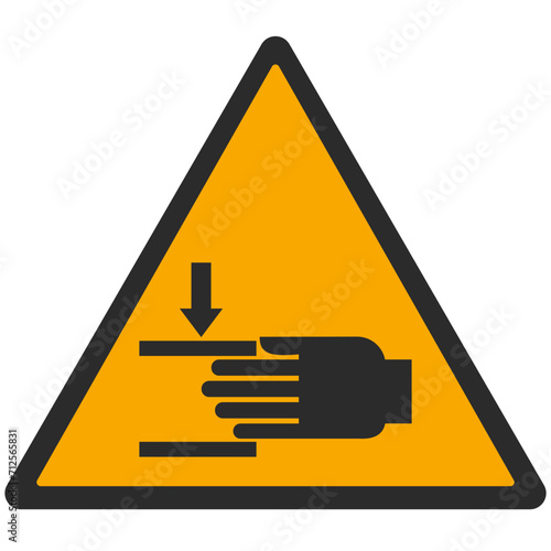 WARNING PICTOGRAM, CRUSHING OF HANDS ISO 7010 - W024, SVG
