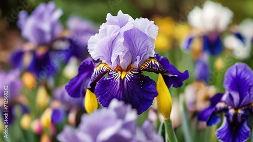 Iris flower with durk background ai generative photo photo