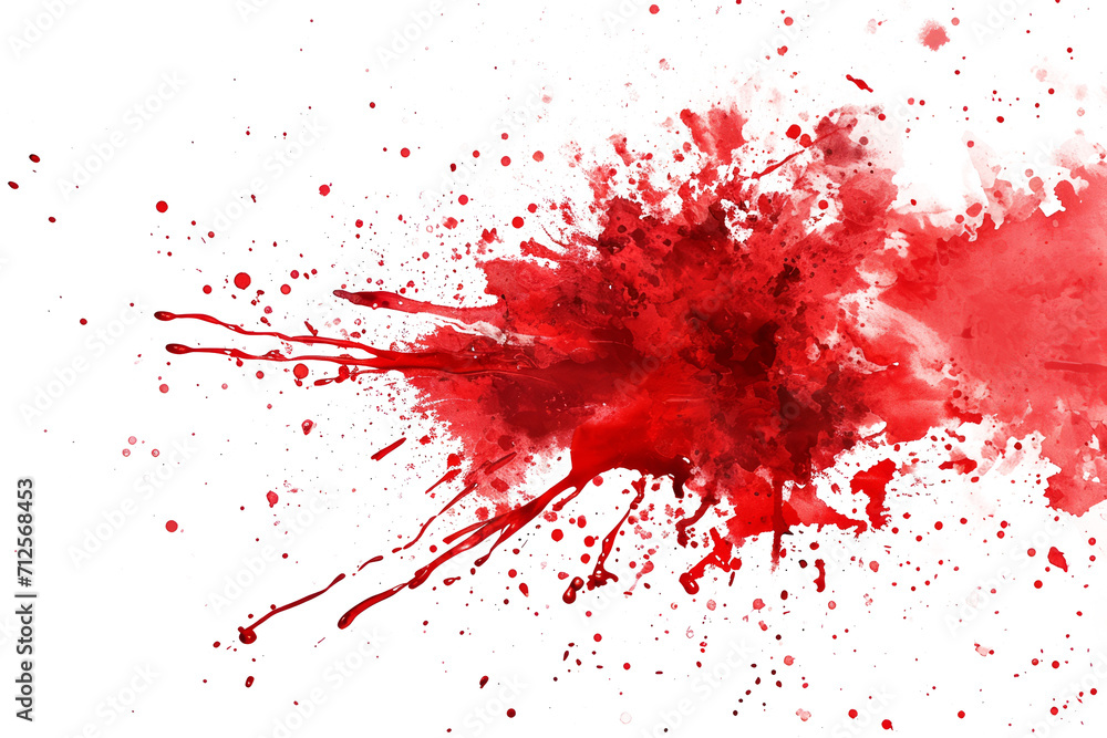 A splash of red blood, cut out - stock png.