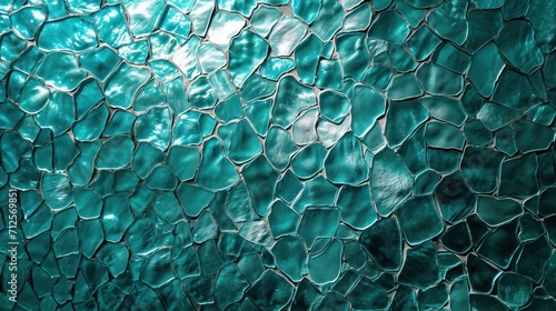  a close up of a glass wall with a blue and green pattern on the bottom and bottom of the glass.
