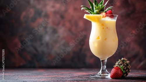 a pineapple cocktail with a pineapple garnish and a pineapple garnish on the rim.