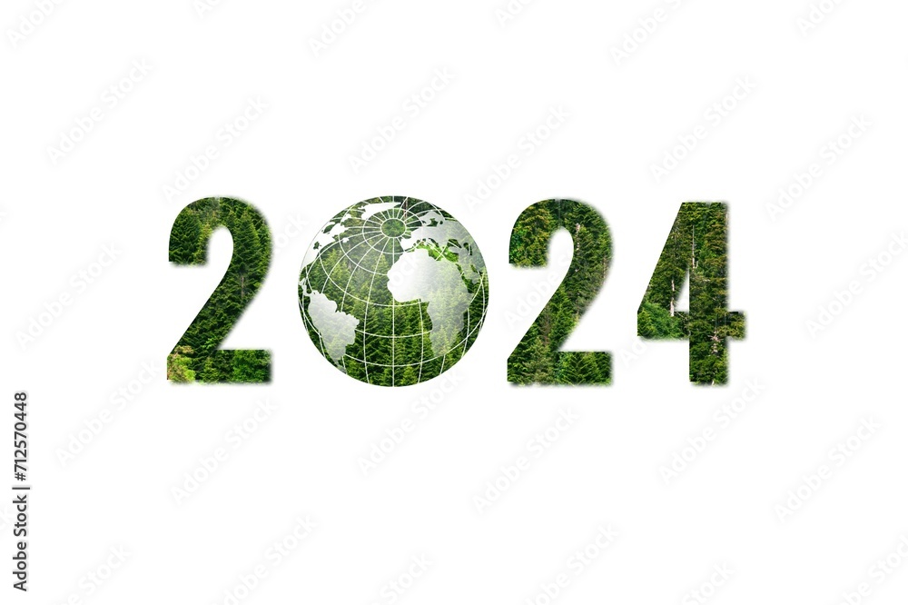 Happy Green 2024 New Year, sustainable environmental Happy Green 2024 New Year, sustainable environmental