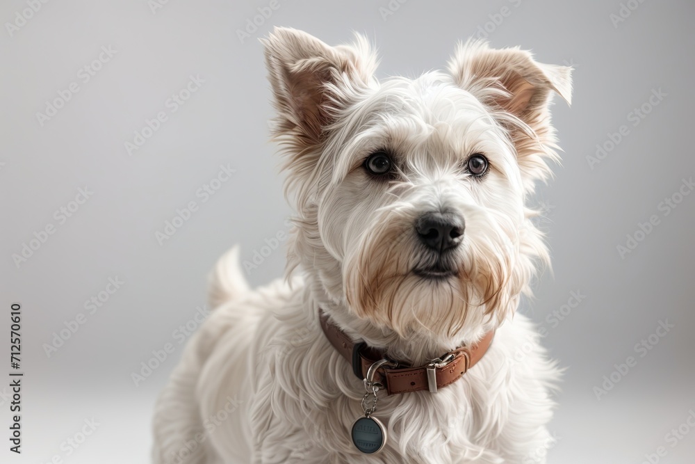 Perro Schnauzer sobre fondo blanco Perro Schnauzer sobre fondo blanco