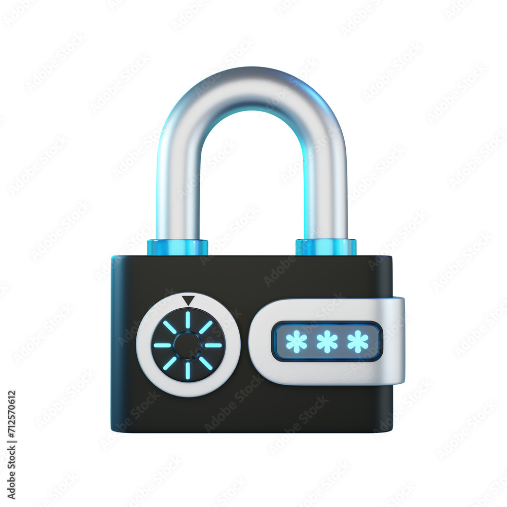 3d secure padlock icon and password with transparent background 3d secure padlock icon and password with transparent background