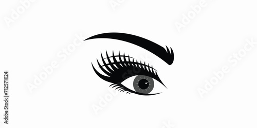 beauty eyelash logo desgin with modern concept premium vektor
