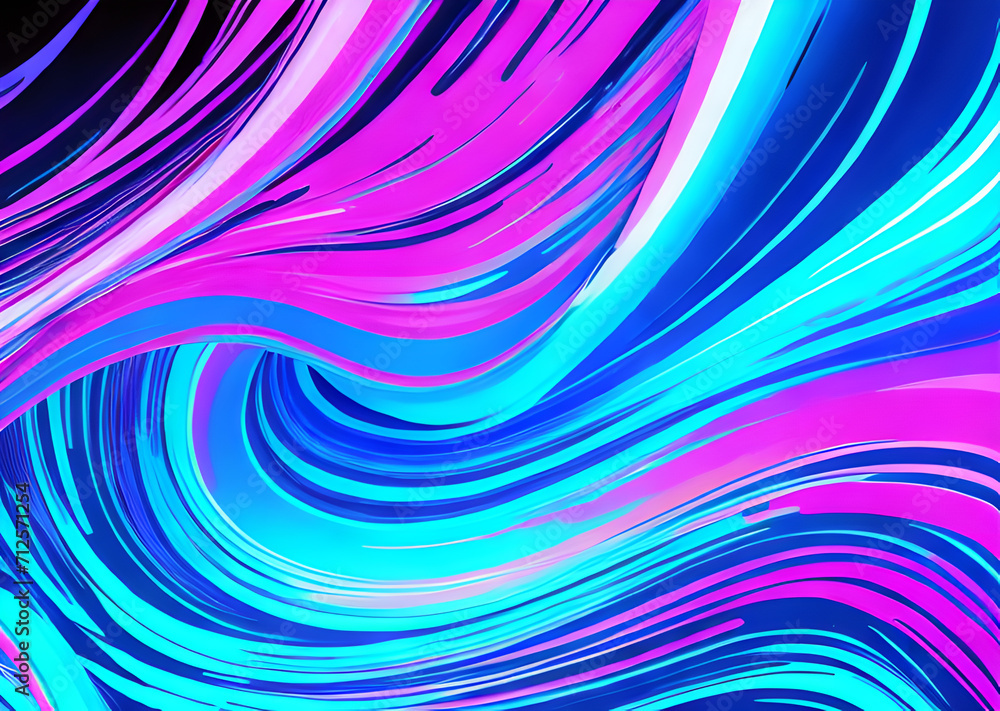Fototapeta premium Rainbow wave multicolored,wallpaper background,blue waves artistic canvas pants pink streams silk.Art texture for cards poster design template,Generative AI