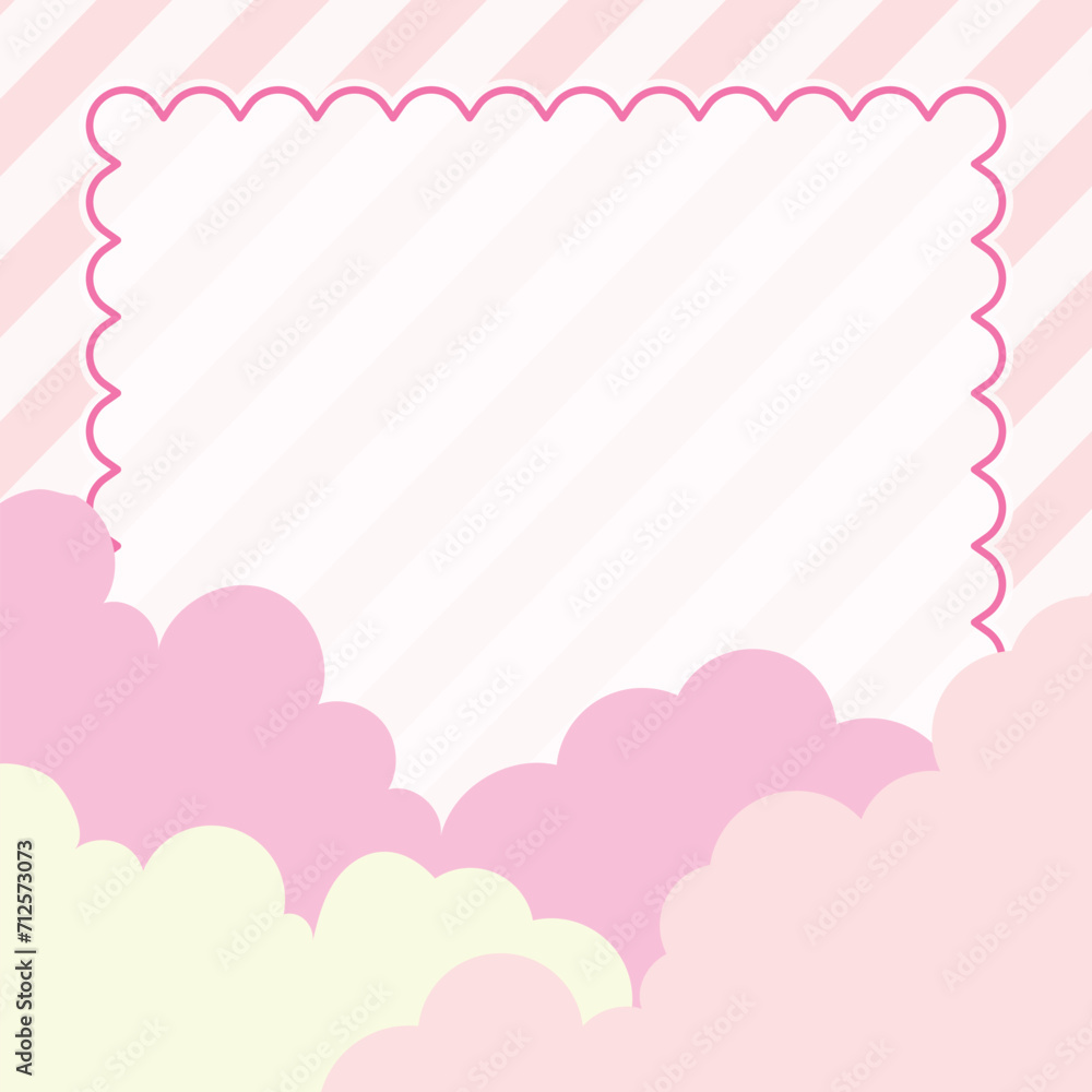 Cute kawaii candy and pastel color background