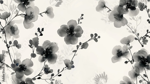  a black and white photo of a flower on a white background with black and white flowers on a white background.