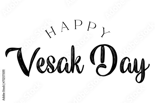 Happy Vesak Day Lettering Buddha Purnima vector illustration. photo
