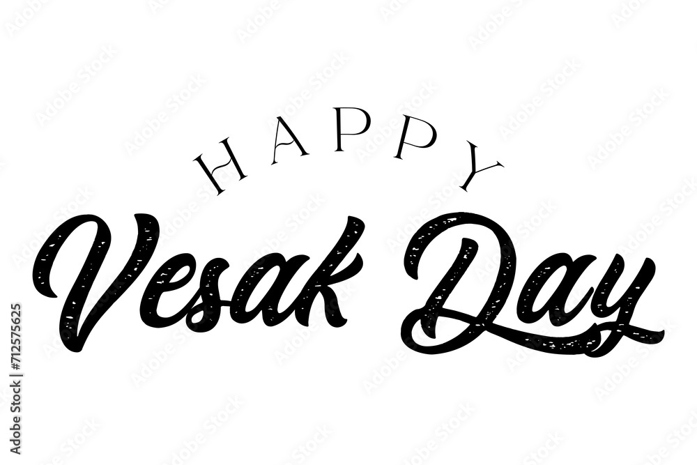 Happy Vesak Day Lettering Buddha Purnima vector illustration.