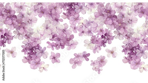 a close up of a bunch of flowers on a white background with purple and white flowers in the middle of the frame.