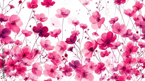  a close up of a bunch of flowers on a white background with pink flowers in the middle of the frame.