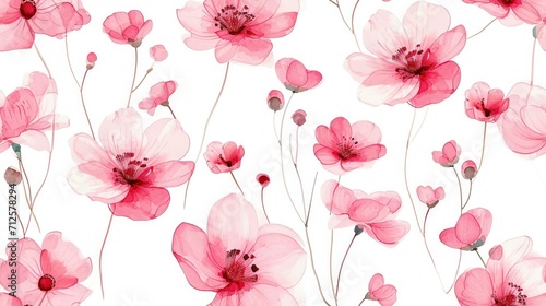  a bunch of pink flowers on a white background with lots of pink flowers in the middle of the picture and a few smaller pink flowers in the middle of the picture. #712578294