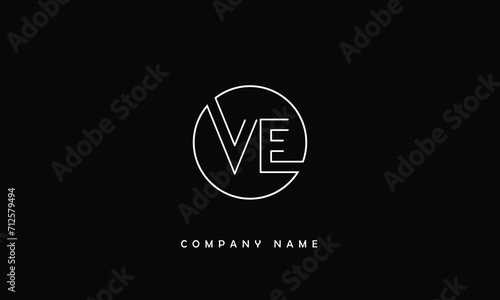 VE, EV, V, E Abstract Letters Logo Monogram
