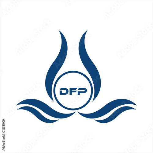 DFP letter water drop icon design with white background in illustrator, DFP Monogram logo design for entrepreneur and business.
