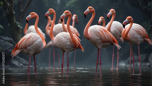 flamingos in the zoo © danny