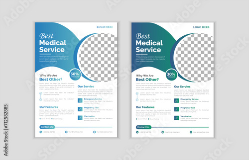 corporate medical health care service flyer design, hospital emergency advertisement leaflet template , medical emergency banner layout , modern doctor clinic poster , business a4 brochure design