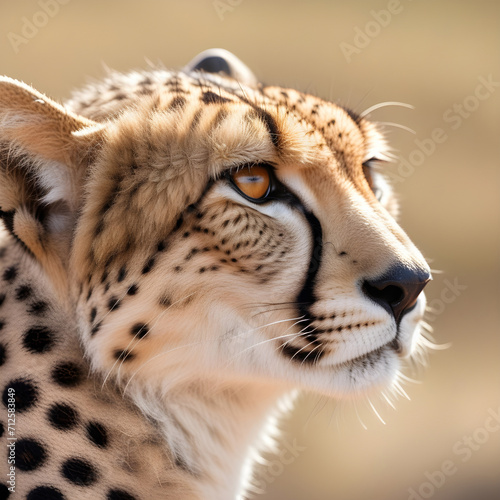 A photograph of a close-up on the piercing eyes of a cheetah. ai generative