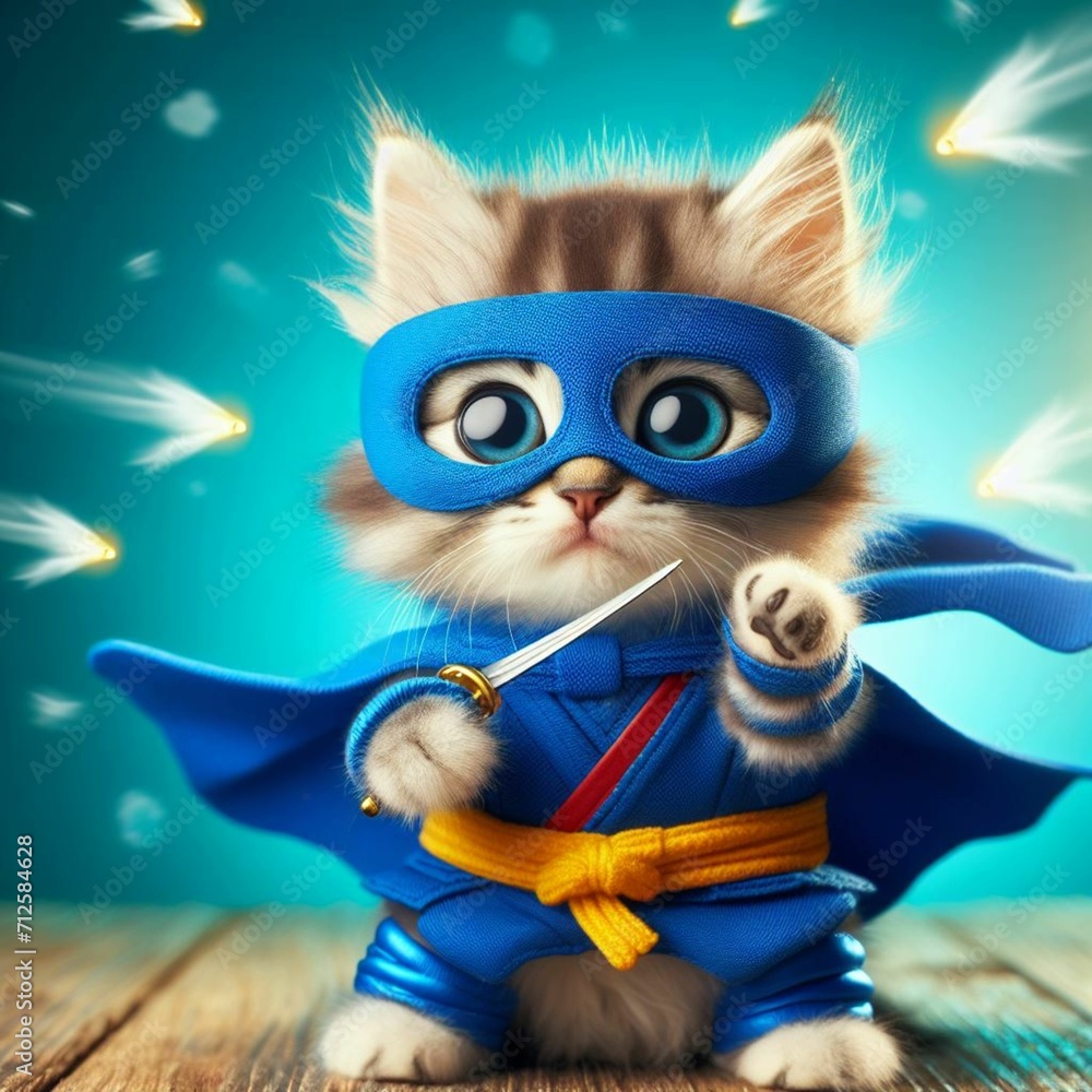ninja cat figure Generative AI ninja cat figure Generative AI
