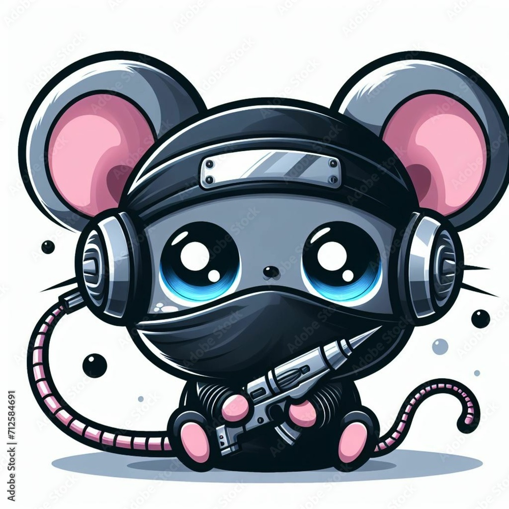 figure ninja mouse AI generative figure ninja mouse AI generative