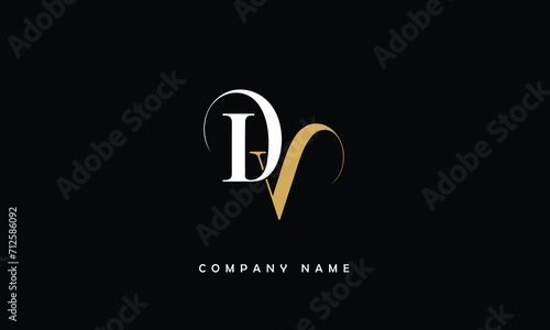 Canvas Print VD, DV, V, D Abstract Letters Logo Monogram