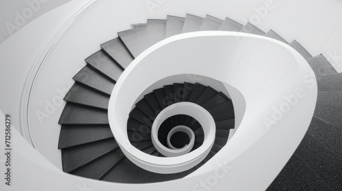  a close up of a spiral staircase with a black and white photo of the top of the spiral staircase and a black and white photo of the bottom of the spiral staircase.