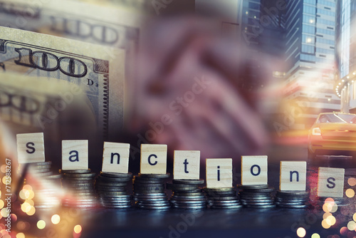 Obraz na plátne Economic sanctions against Russia because of Ukraine