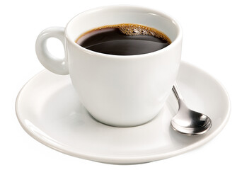 Leinwandbilder Kaffee Bar Heißer Espresso mit Löffel serviert  © Pic_It