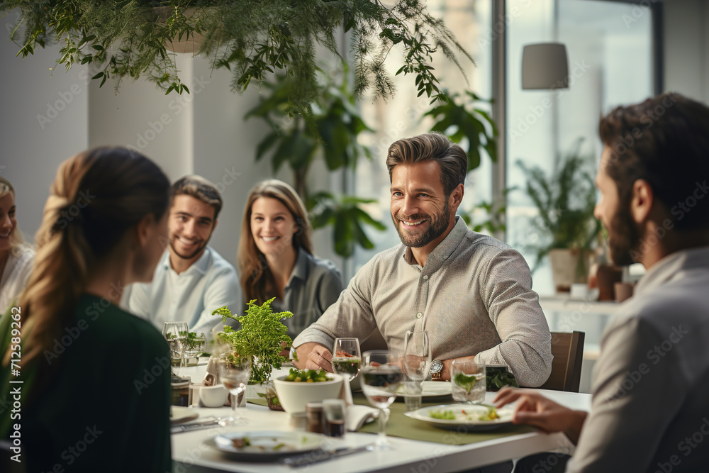 Happy multi-generation Family enjoying in a lunch together at home. The concept of family values Happy multi-generation Family enjoying in a lunch together at home. The concept of family values
