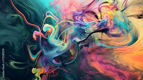 A chaotic dance of thoughts, an abstract choreography expressing the spectrum of emotions. 
