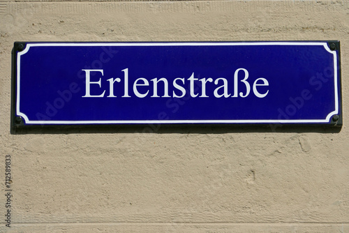 Emailleschild Erlenstraße