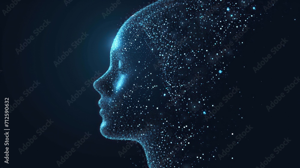 a person's head is shown with a lot of dots in the shape of a human's head. a person's head is shown with a lot of dots in the shape of a human's head.