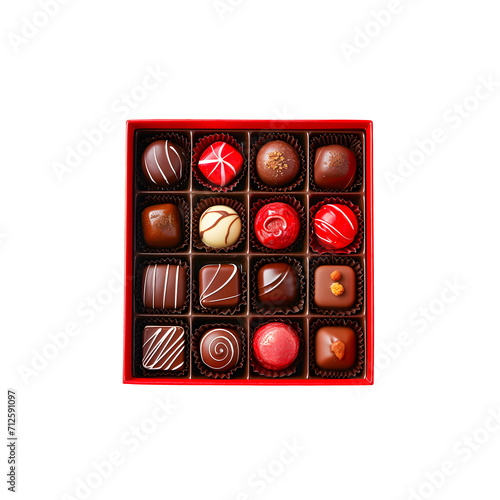 Red Chocolate box isolated PNG
