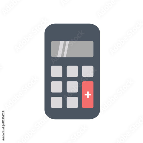 Electronic calculator icon. Flat style. Vector illustration