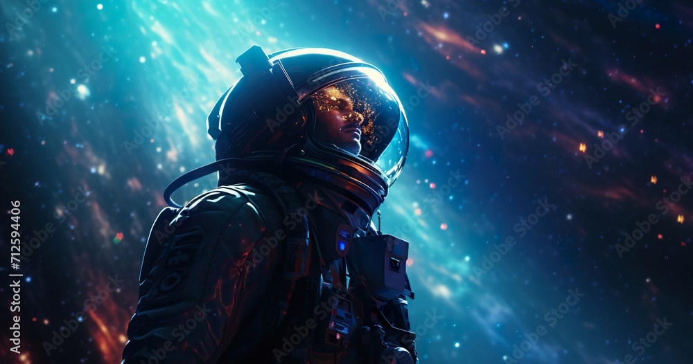 abstract illustration of astronaut floating in outer space, dreamlike cosmonaut in space suit flying on clouds of cosmos, astronomy concept abstract illustration of astronaut floating in outer space, dreamlike cosmonaut in space suit flying on clouds of cosmos, astronomy concept