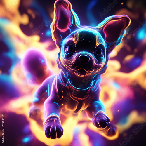 Colorized Puppy in a Nebula Wallpaper or Background © Tiago