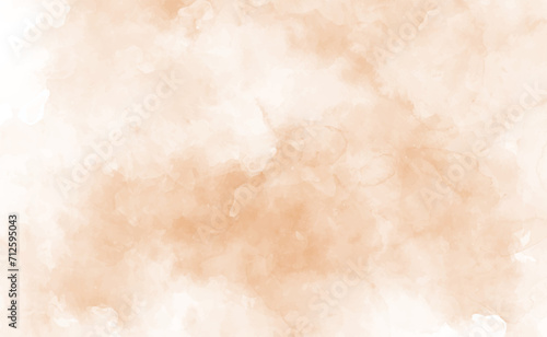 Peach abstract watercolor texture background. Vector beige watercolour pattern. Pastel watercolor brush texture. Autumn water color background