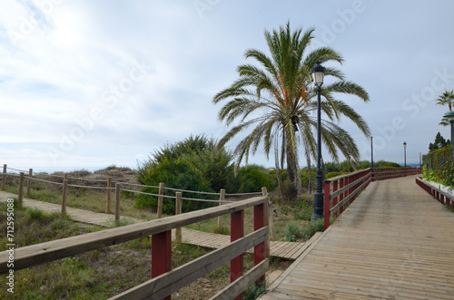 Walkway in Marbella coast