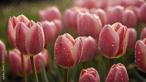 pink tulips #712595613