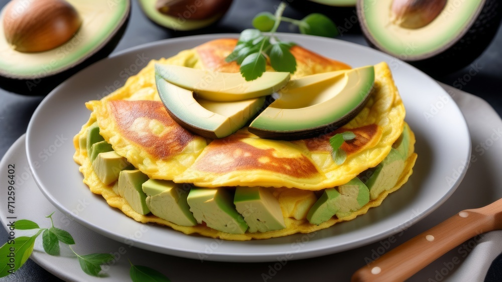 pancakes with spinach and avocado ai generated pancakes with spinach and avocado ai generated