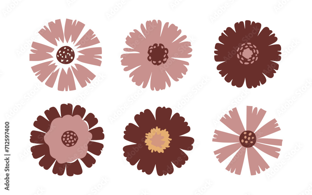 Abstract flowers vector clipart. Spring illustration. Abstract flowers vector clipart. Spring illustration.