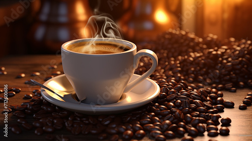 UHD Coffee Bliss: Beans in Cup, Vray Captivation