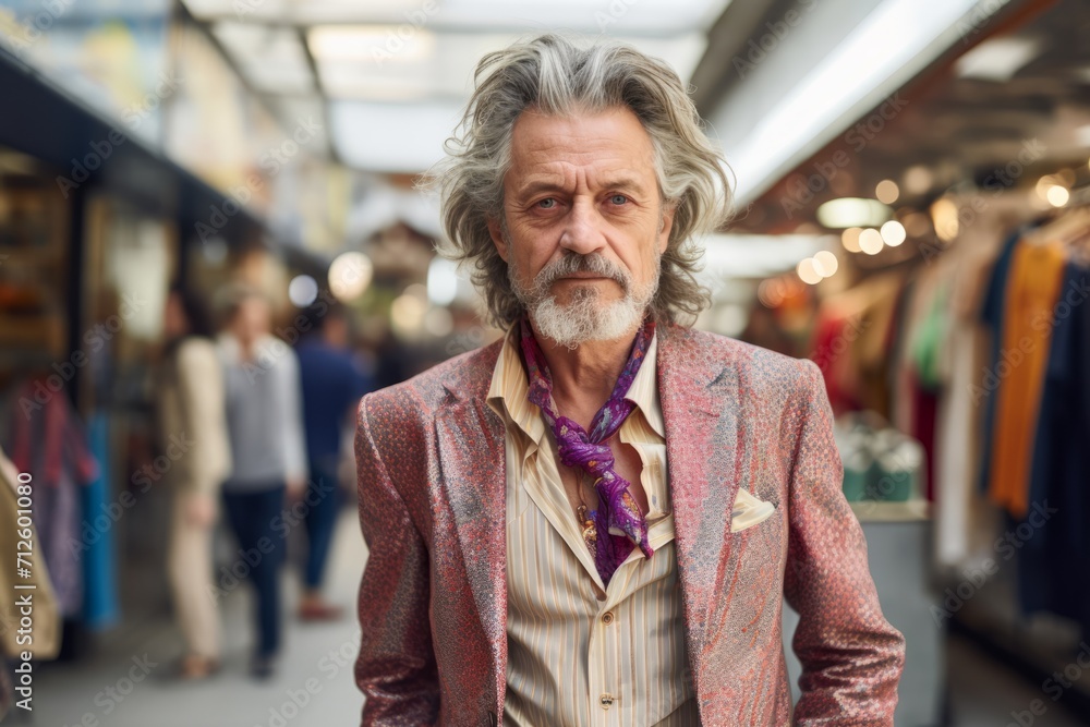 Portrait of a senior man in a shopping center. Men's fashion. Portrait of a senior man in a shopping center. Men's fashion.