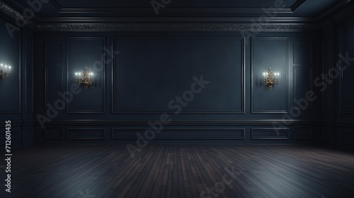 Empty elegant dark room at night with copy space ai generated © SazzadurRahaman