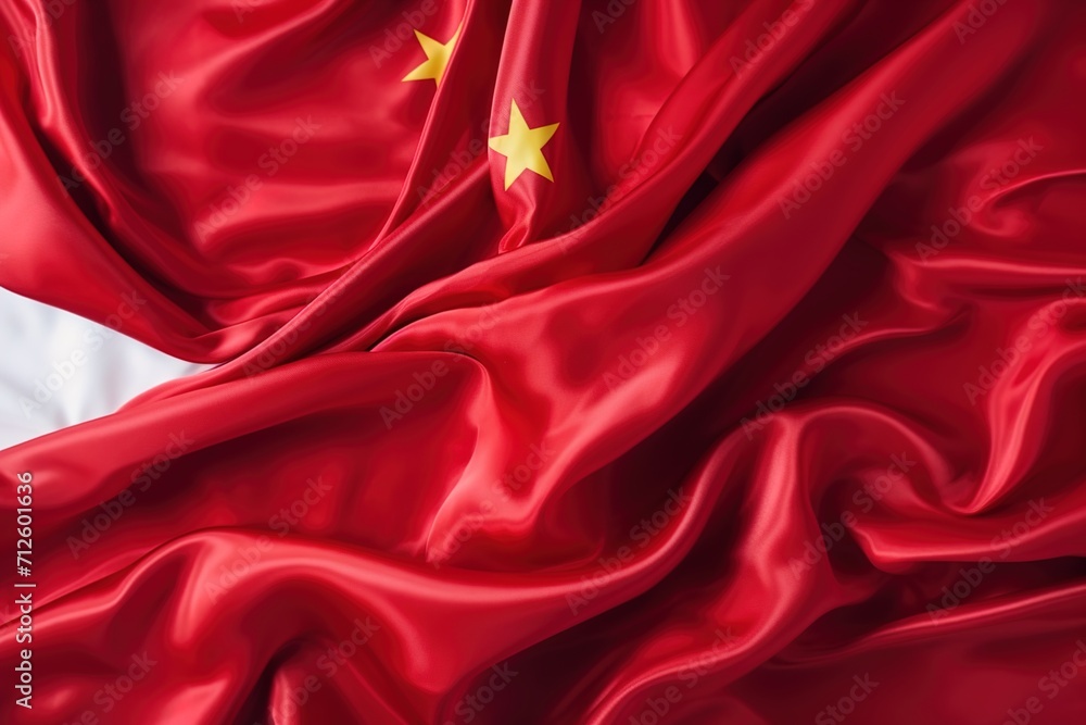 Red Chinese flag with five stars Red Chinese flag with five stars