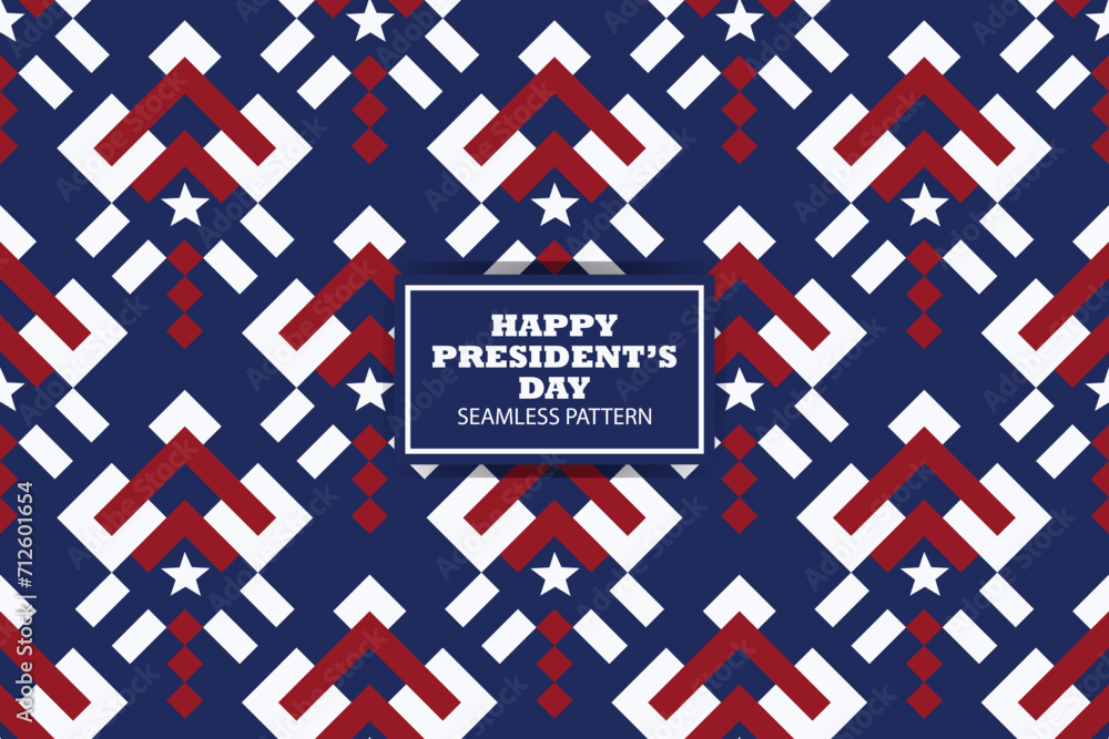 Fototapeta premium Presidents Day Seamless pattern Background Design. Banner, Poster, Greeting Card. Vector Illustration.