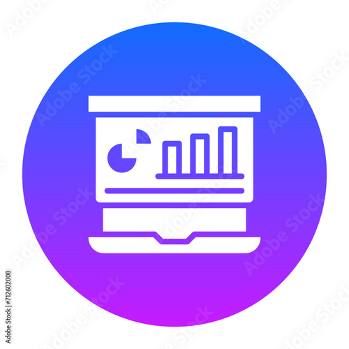 Laptop Presentation Icon of Work from Home iconset.
